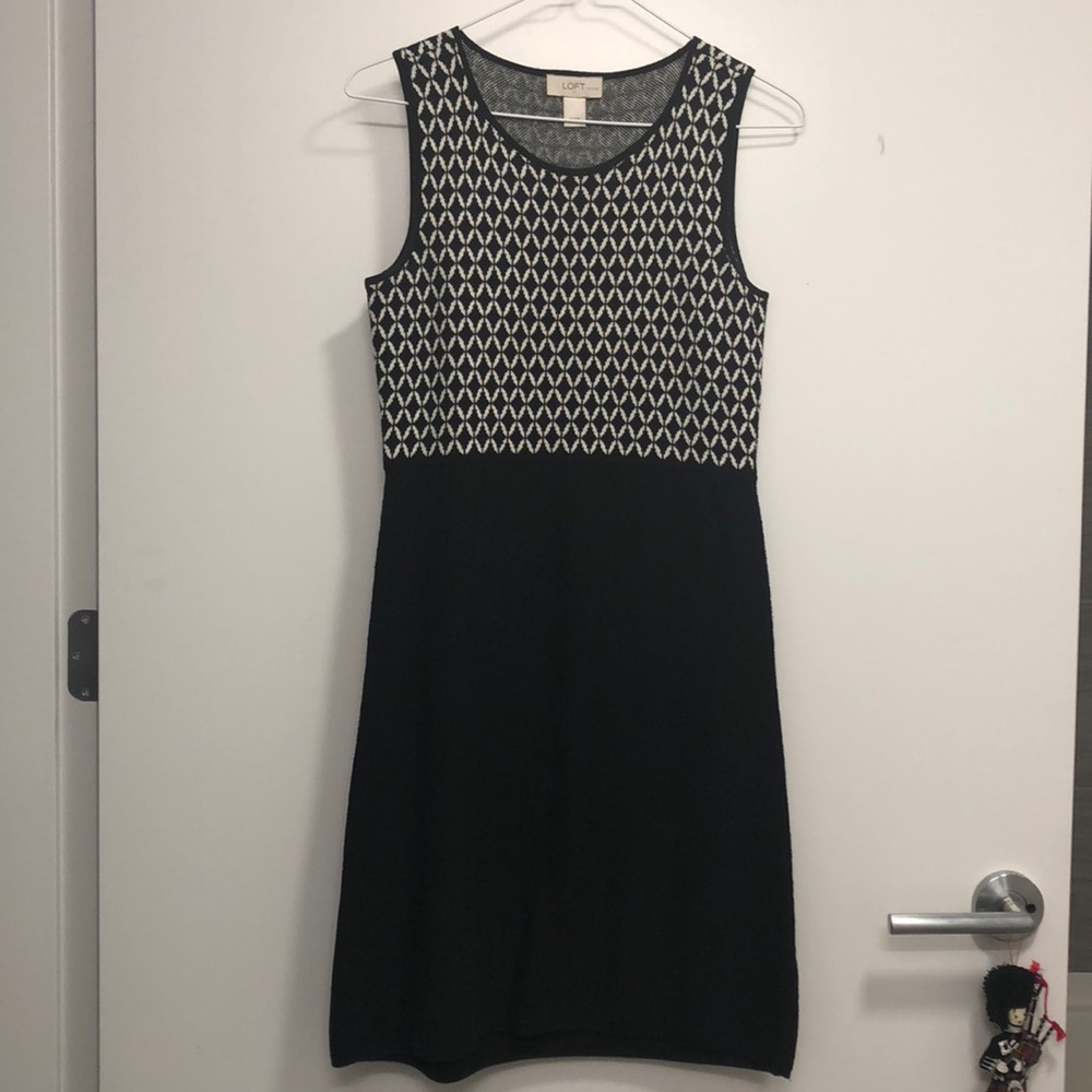 Loft navy and white dress